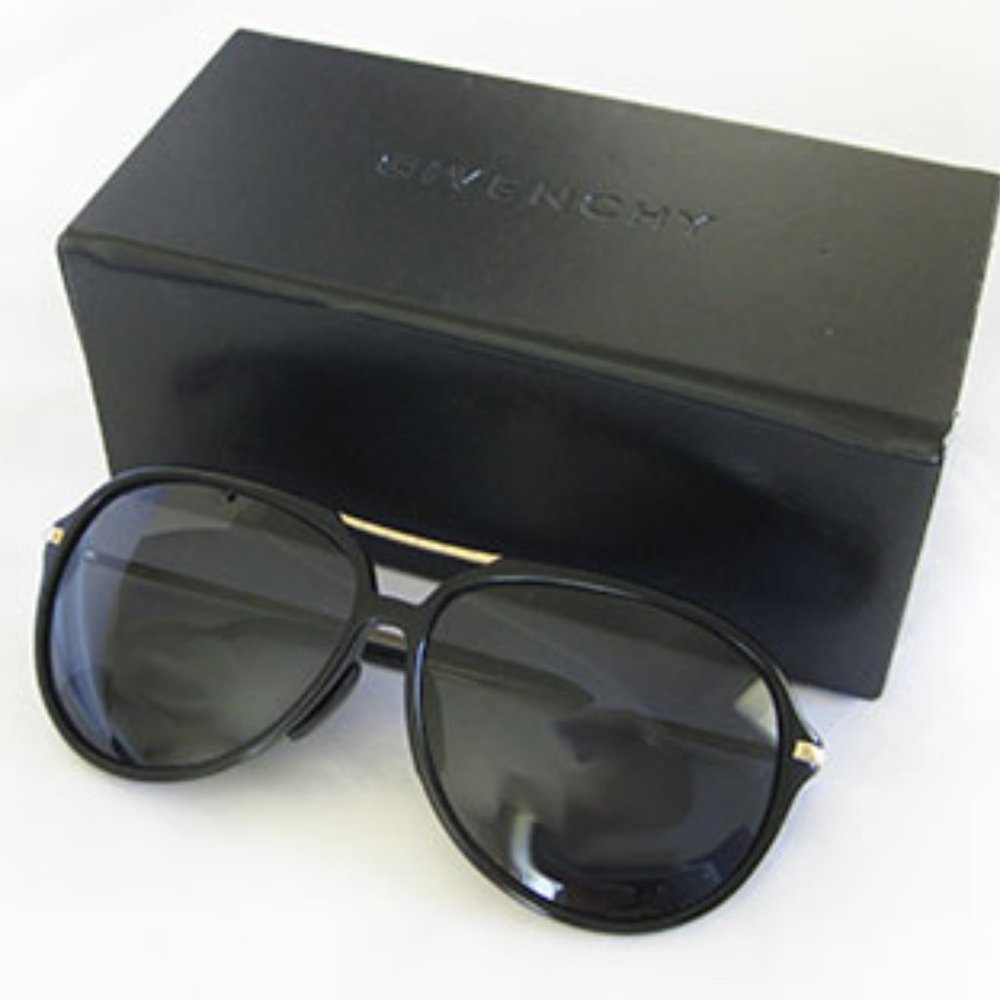 GIVENCHY black aviator sunglasses